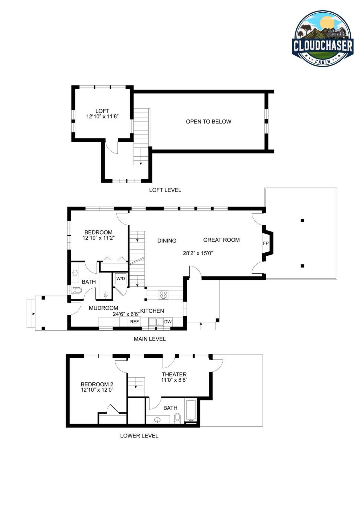 Вилла Cloudchaser Cabin, Private, New Cabin, 2 Kings, Cozy, Modern, Hot Tub, View, Theater Севьервилл Экстерьер фото